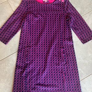 Lilly Pulitzer Pink & Navy High Heel Shift Dress